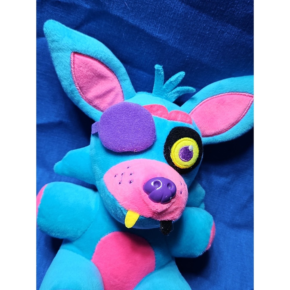 Five Nights At Freddy's Foxy Blacklight Glows 8" FNAF Blue Hot Pink